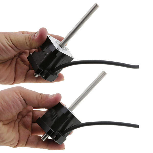 Close-up of Motor Housing and Cooling Fins Stepper motor housing cooling fins