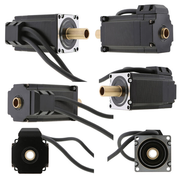 Motor Front View with Dual Shaft Design 57mm dual-shaft hollow stepper motor front view
