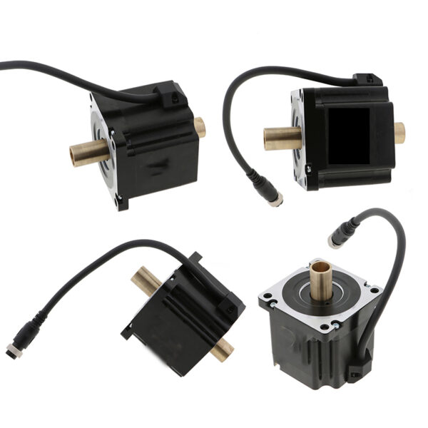 Side View of 86mm Hollow Shaft Stepper 86mm hollow shaft stepper motor NEMA34 side view