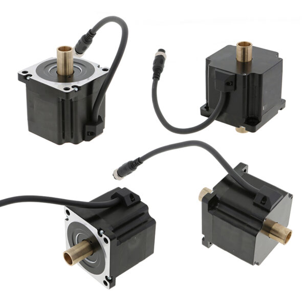 Dual Shaft Hollow Stepper Motor with Cable Output Hollow shaft stepper motor with dual shaft and wiring