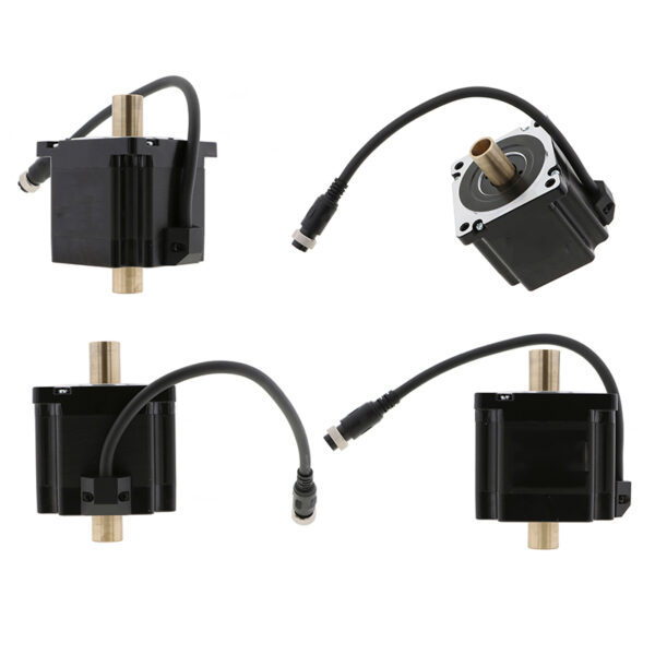 Dual Shaft NEMA34 Stepper Motor 4.5Nm with Hollow Shaft • Caption: High torque 86mm stepper motor with dual shaft and 16mm hollow bore. Dual Shaft NEMA34 stepper motor 4.5Nm hollow shaft 86mm