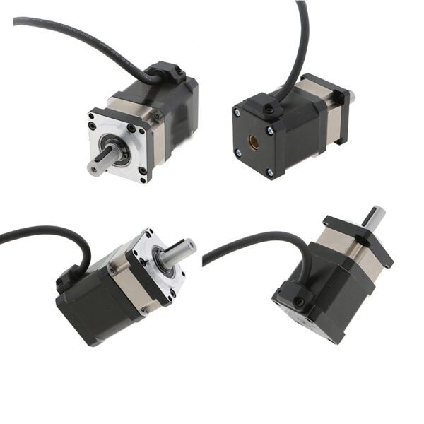 High-Torque 101 Ratio NEMA 17 Integrated Stepper Motor – 2.2V 2A 0.45Nm Planetary Gearbox, 42mm Hybrid Integrated Output Shaft Detail NEMA 17 Integrated Stepper Motor 10:1 Gearbo round shaft nema 17 gear stepper