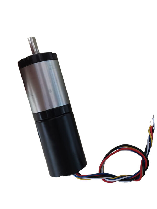 NEMA 17 brushless DC motor with integrated 5:1 gearbox, 12V, 3200 RPM