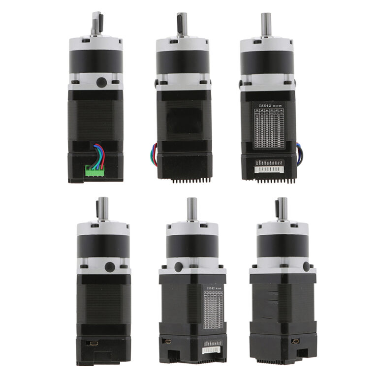 Comparison of geared stepper motor and integrated stepper motor showing design and application differences.