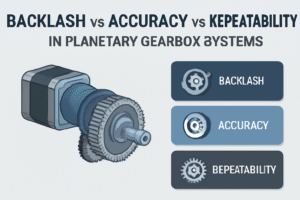 Backlash, accuracy, and repeatability comparison in planetary gearbox systems for stepper motors