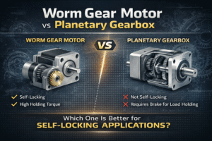 worm gear motor vs planetary gearbox self locking application