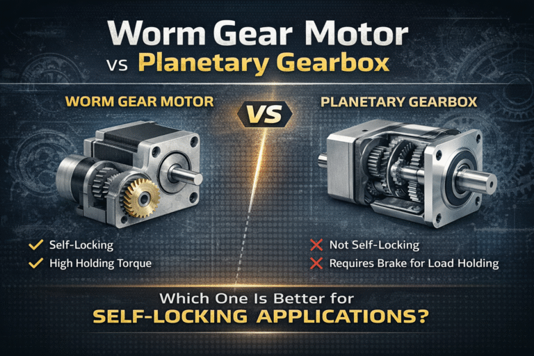worm gear motor vs planetary gearbox self locking application